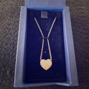 Reversible Swarovski heart pendant necklace in box